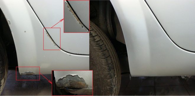 Image - DIY repair of scratches on a car with a pencil