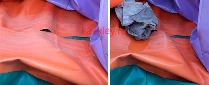 Image - DIY repair of an inflatable trampoline on a seam