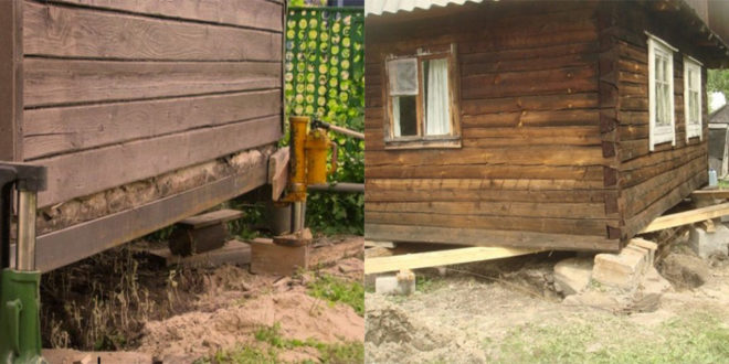 Image - DIY repair of the foundation of a wooden house