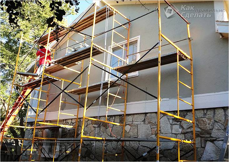 Image - Do-it-yourself scaffolding for apartment renovation