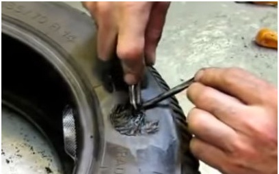 Image - DIY repair of a side cut of a truck tire