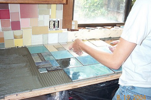 Image - DIY chipboard countertop chip repair