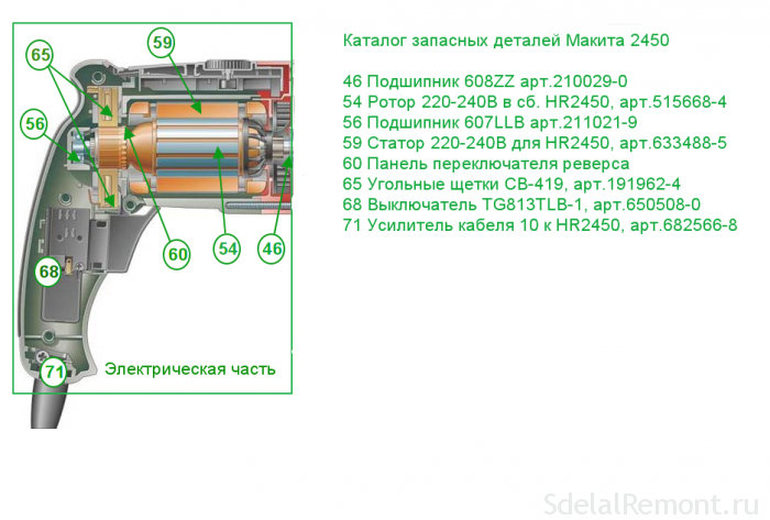 Image - Hammer drill makita hr2450 DIY repair