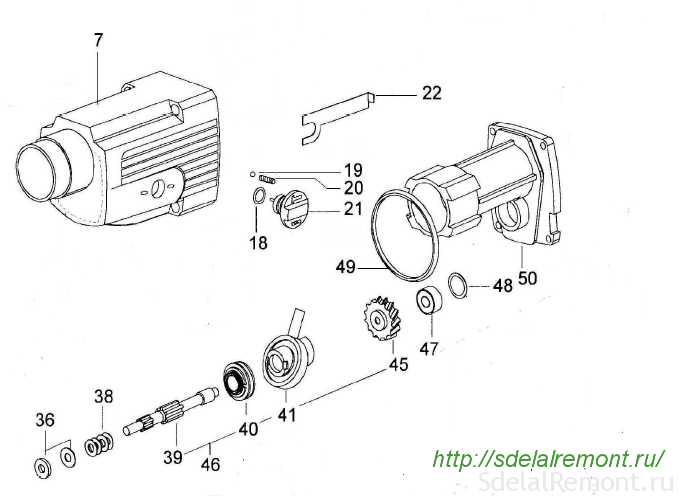 Obrázek - Perforator interskol DIY oprava